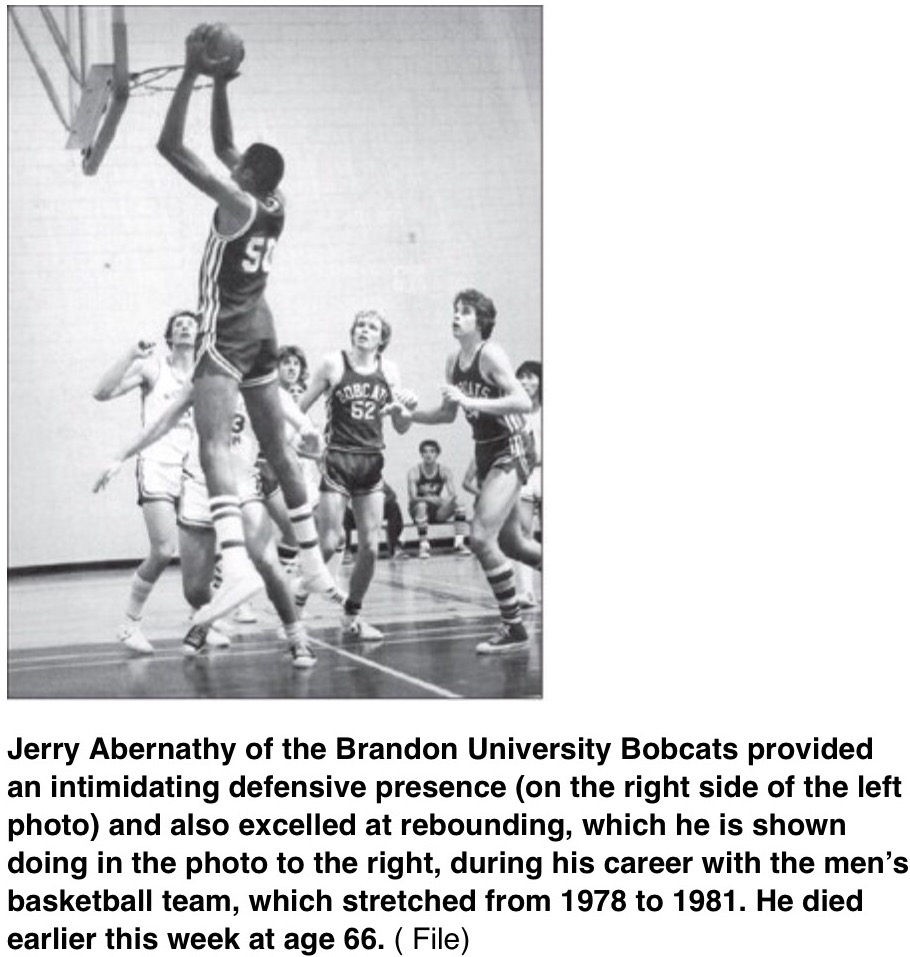 Hall of Fame News In Memory of Jerry Abernathy Basketball Manitoba