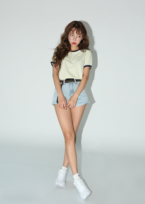 [Stylenanda] Basic Contrast Accent T-Shirt | KSTYLICK - Latest Korean ...