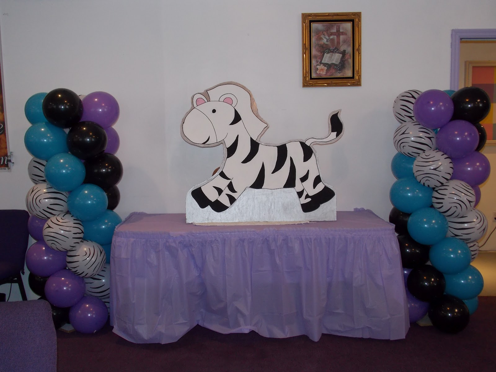 Gifted Creations by Astrid Teal, Lavender and Zebra Baby Shower