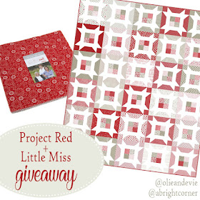 Little Miss quilt pattern and Project Red Layer Cake giveaway from A Bright Corner