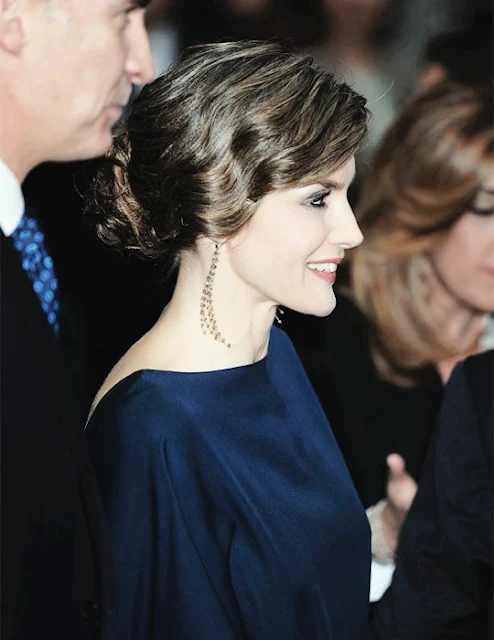 King Felipe and Queen Letizia attended the El Pais 40th anniversary dinner. Cortana Valentina Dress