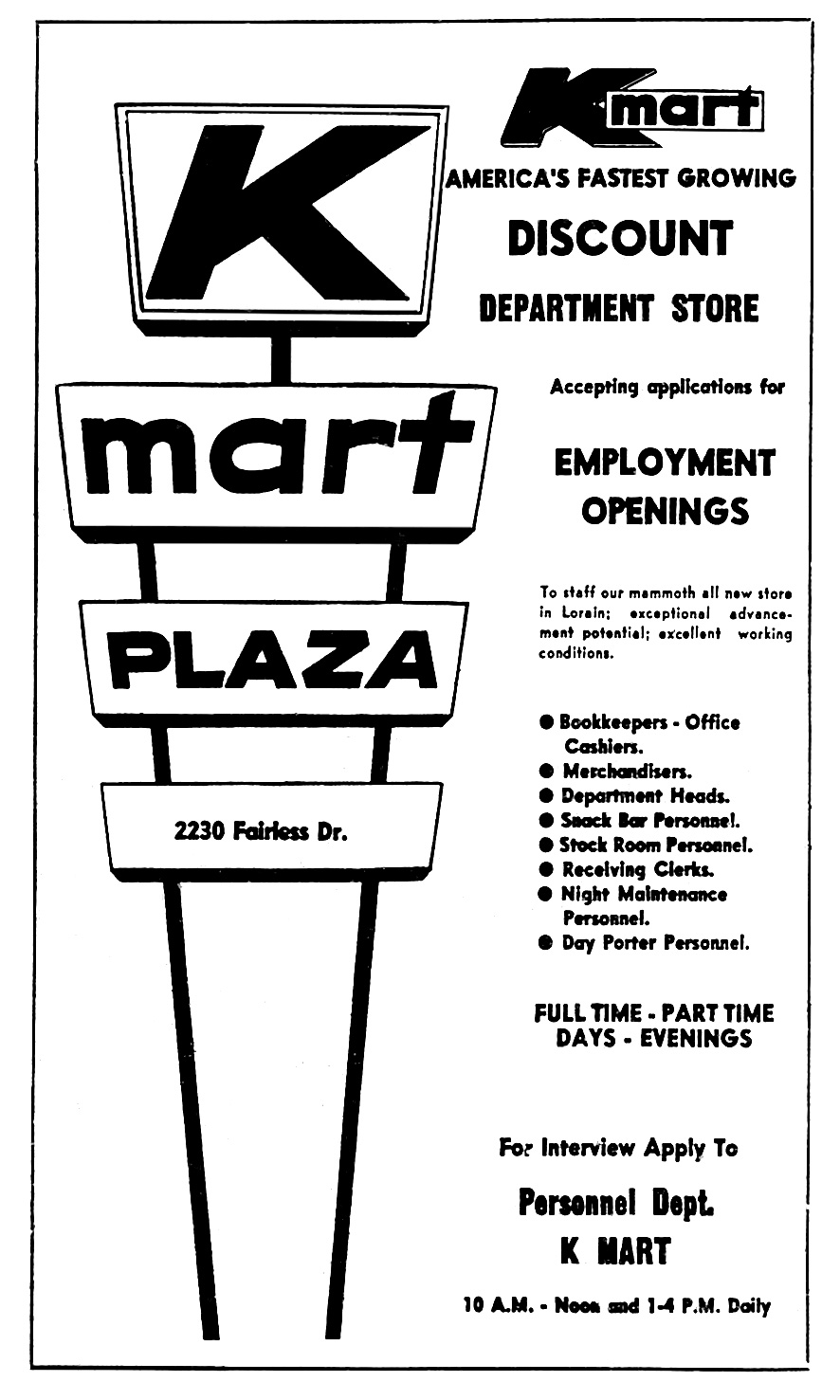 Brady's Bunch of Lorain County Nostalgia Kmart Ad October 3, 1966