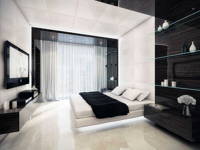 living room interior design in black & white