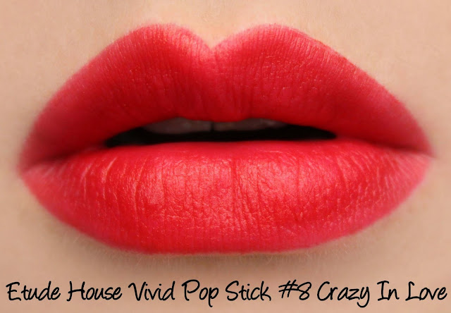 Etude House Vivid Pop Stick 8 - Crazy In Love Swatches & Review
