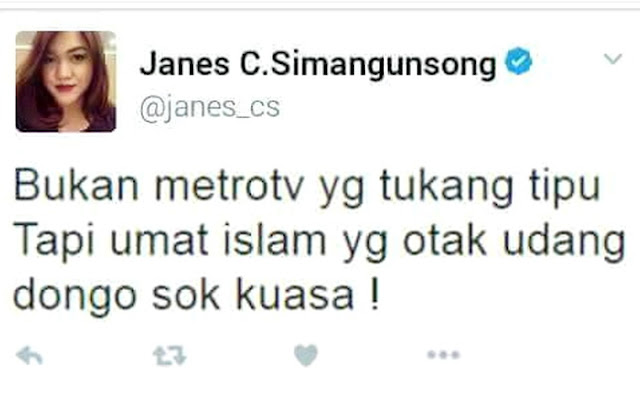 Kicauan Biadab Produser Metro TV Janes C Simangunsong Berbuntut Panjang, Netizen Sebar Foto Pribadi 