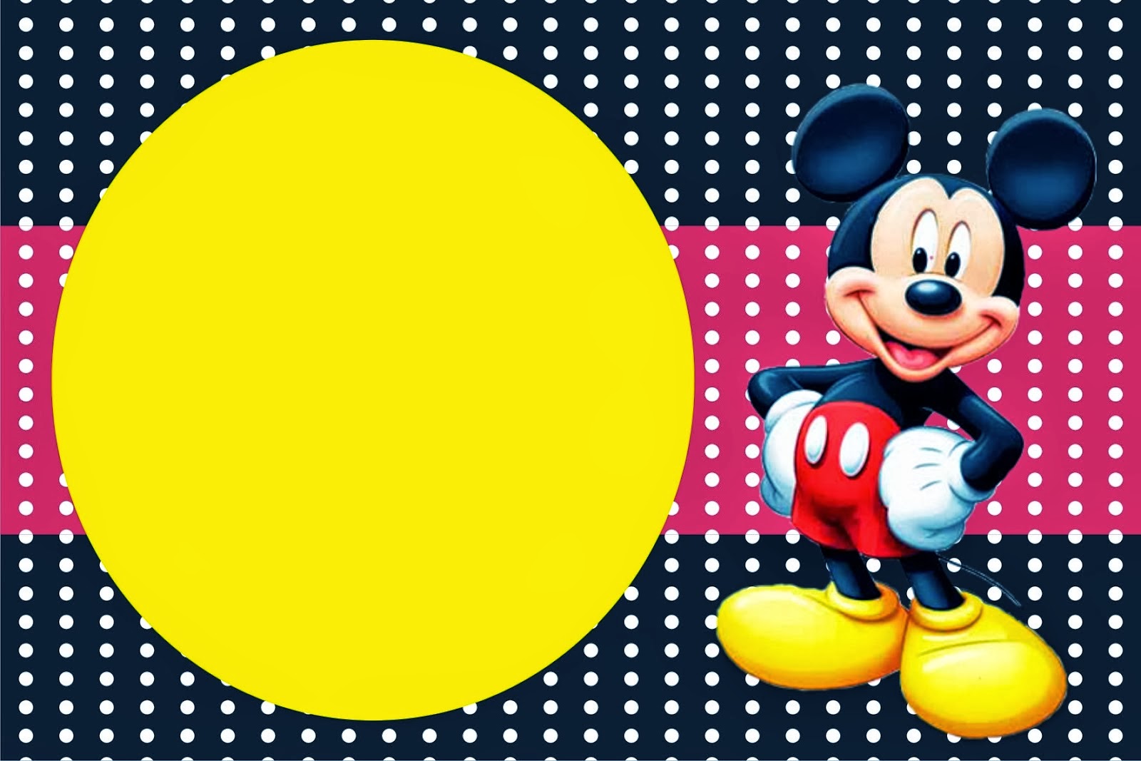 Mickey Rojo y Amarillo: Imprimibles e Invitaciones para Imprimir Gratis. Invitaciones Gratis de Mickey.