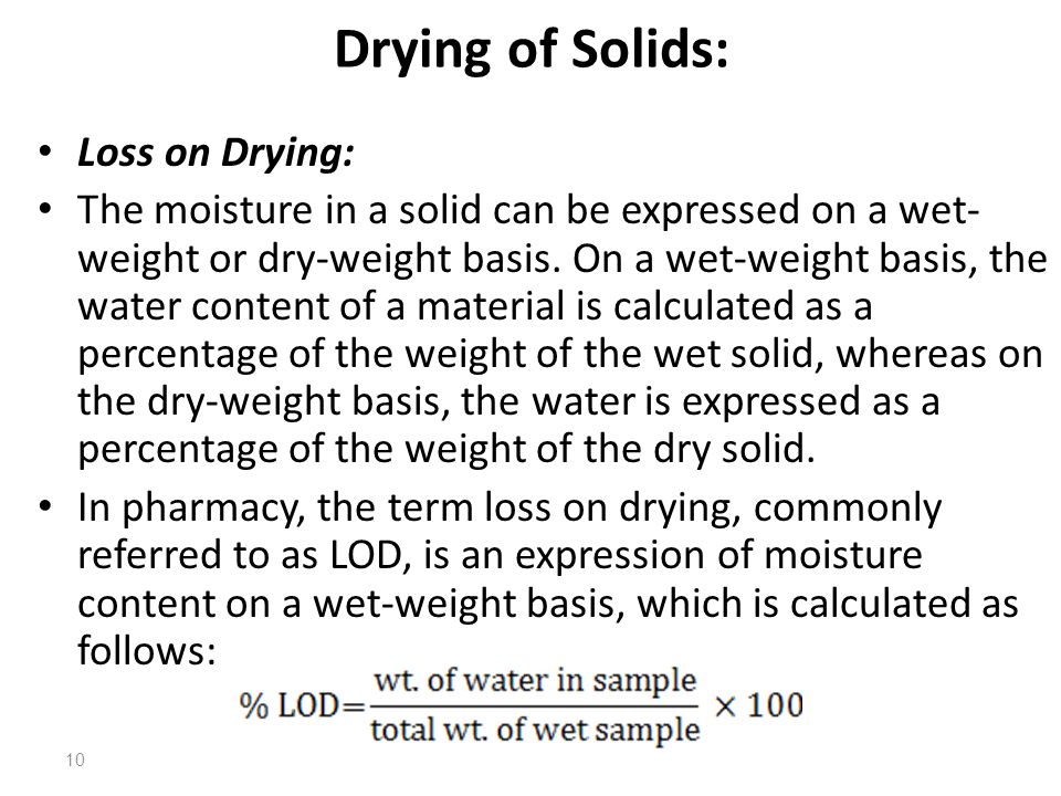 Loss on drying Learning A to Z
