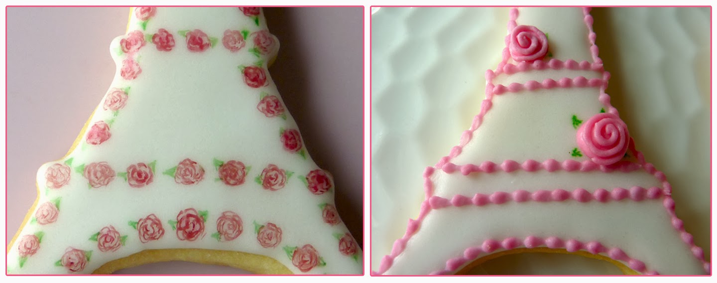 Valentine's Day Eiffel rose cookies