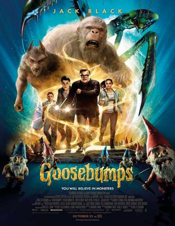 Poster Of Goosebumps 2015 Dual Audio 400MB BRRip 720p ESubs HEVC Free Download Watch Online downloadhub.in