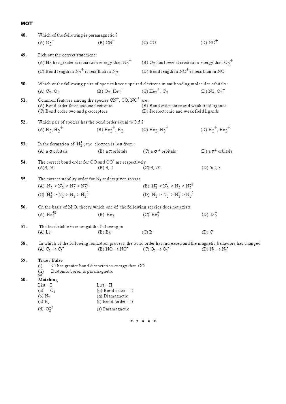 CHEMICAL BONDING QUIZ CHEMISTRY BY MUKESH SHARMA