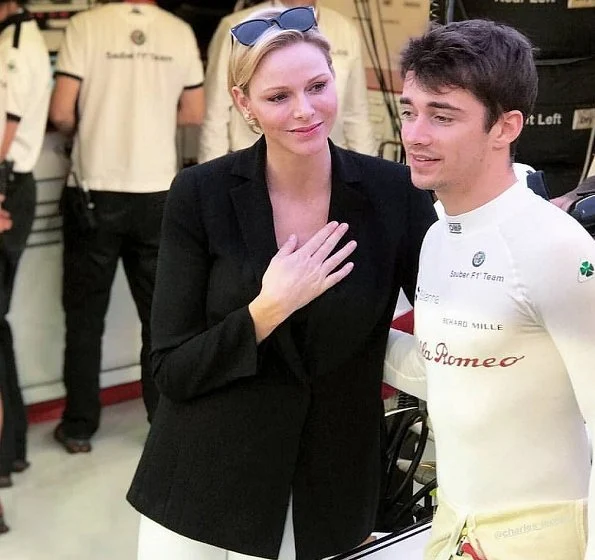 Princess Charlene of Monaco visited Abu Dhabi to watch and support racing driver Charles Leclerc competing in Formula-1 Abu Dhabi Grand Prix