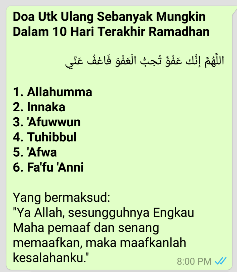 Doa 10 malam terakhir