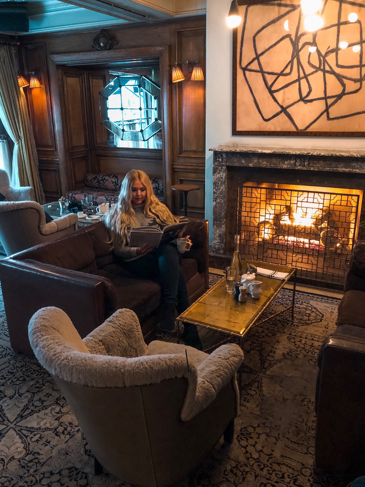 cozy fireplace coffee bar in NYC & the BEST book you've heard of in a WHILE