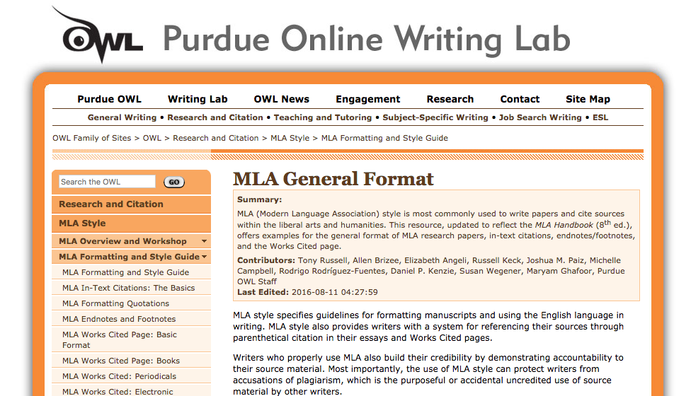 mla formatting guidelines 2018