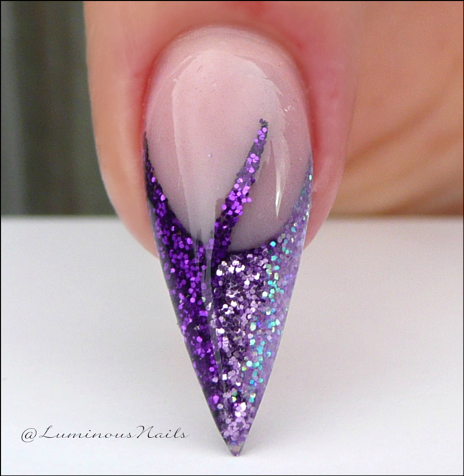 Luminous Nails Rainbow Glitter Nails