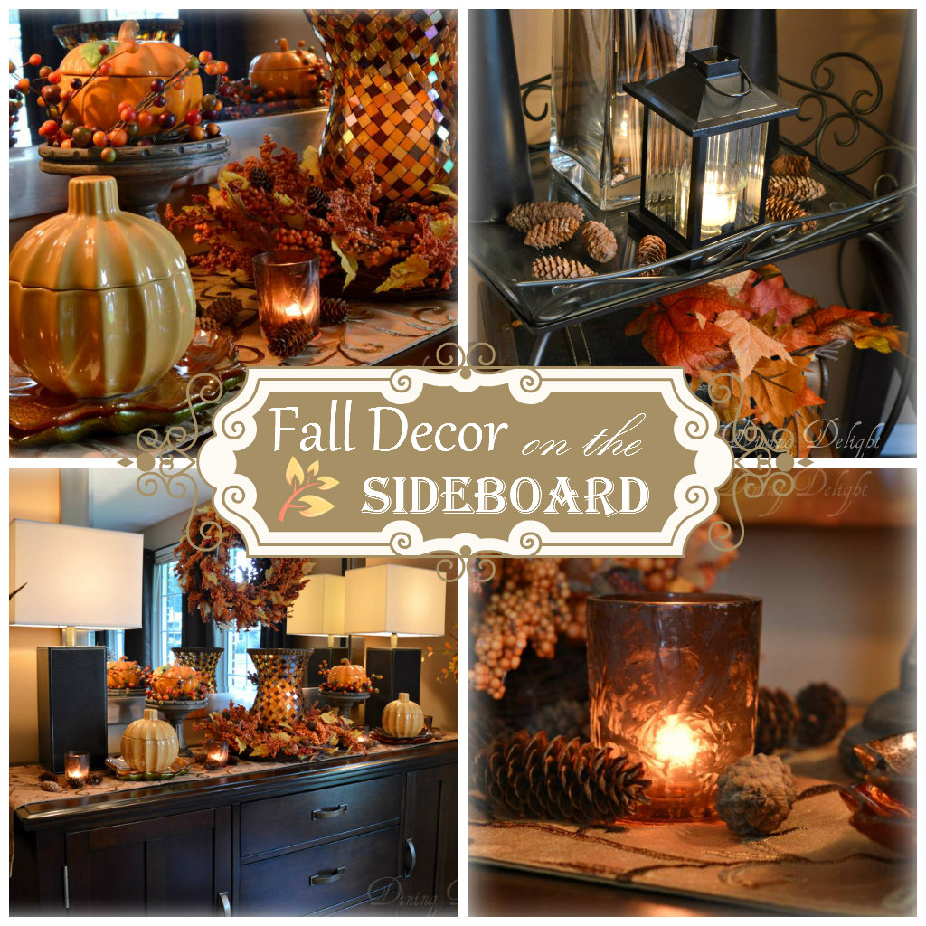 Dining Delight Fall Decor on the Sideboard