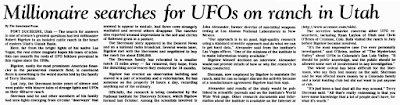Millionaire Searches for UFOs on Ranch in Utah - Eugene Register-Guard 10-24-1996