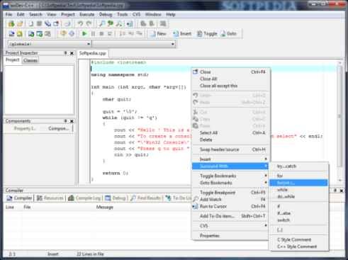 Free C++ Compiler wxDEV-C++ 7.3.1.3 + Portable Version