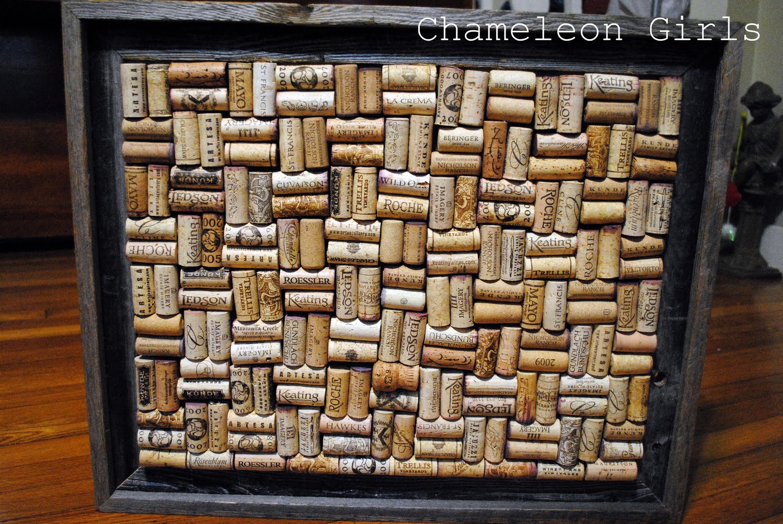 Someday Crafts Guest Blogger Chameleon Girls Wine Cork Cork Board