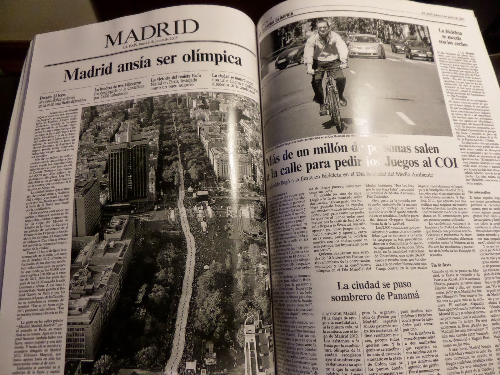 Mabel Gálaz en En qué estaría yo pensando, errores de periodistas de El País, Madrid quiere ser olímpica