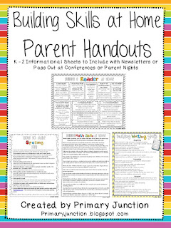 http://www.teacherspayteachers.com/Product/Building-Skills-at-Home-Parent-Handouts-English-Spanish-351013