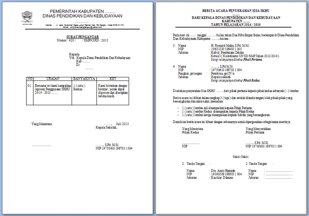 Laporan Penggunaan Blanko Ijazah Berita Acara Penyerahan