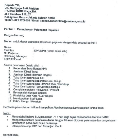 Contoh Surat Permohonan Penurunan Suku Bunga Kpr Dapatkan Contoh