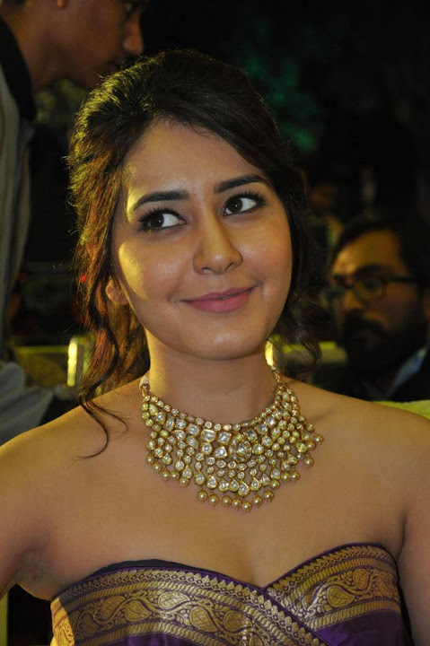 Raashi Khanna Stills At Bengal Tiger Triple Platinum Disc Function