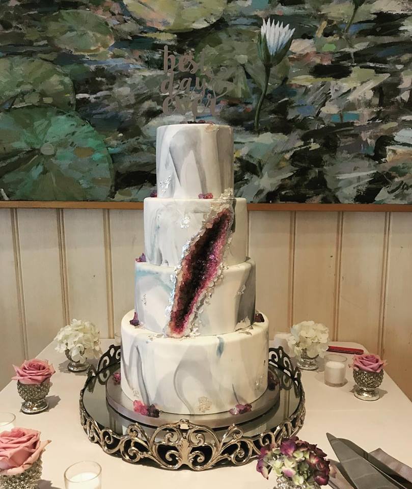 My First Real Geode Wedding Cake