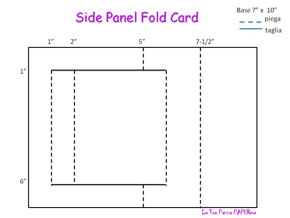 Le Tre Pazze PAPERine PAPER TEMPLATE SIDE PANEL FOLD CARD
