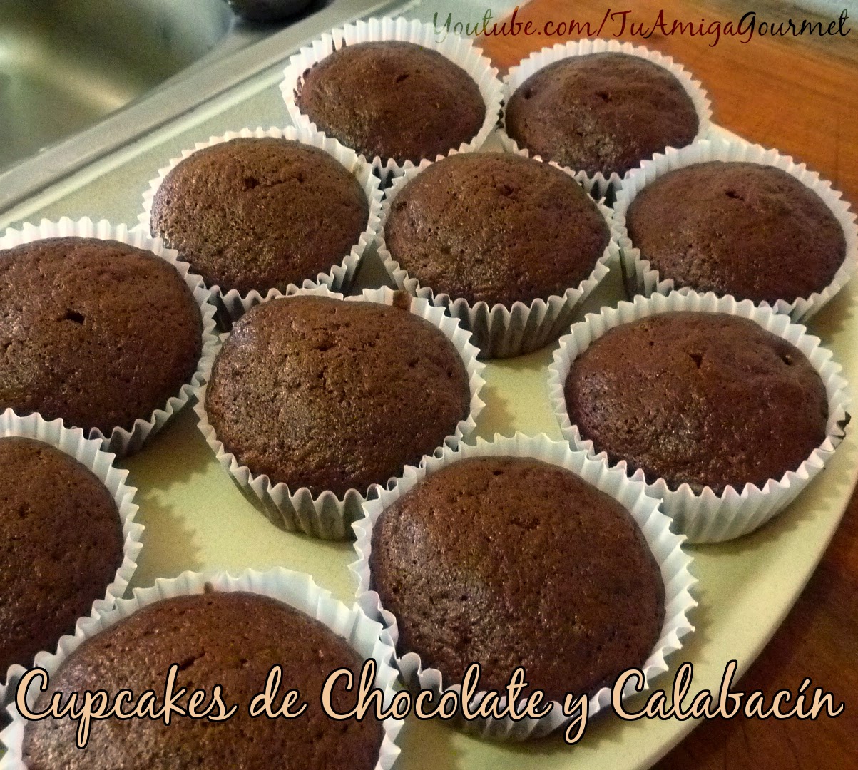 Quequitos (magdalenas, cupcake ) de calabacín y chocolate. Receta sin gluten ni lácteos
