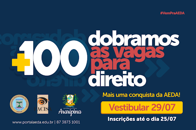 AEDA/Facisa oferecem 100 vagas para Direito no vestibular 2018.2 AEDA/Facisa oferecem 100 vagas para Direito no vestibular 2018.2