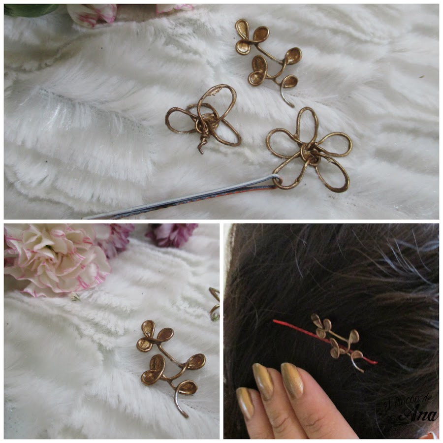 Accesorios dorados para el cabello