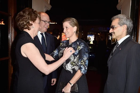 Countess Sophie of Wessex, Prince Albert II of Monaco and Prince Alwaleedbin Talal Al Saud attends the Prince Albert II of Monaco Foundation Dinner 