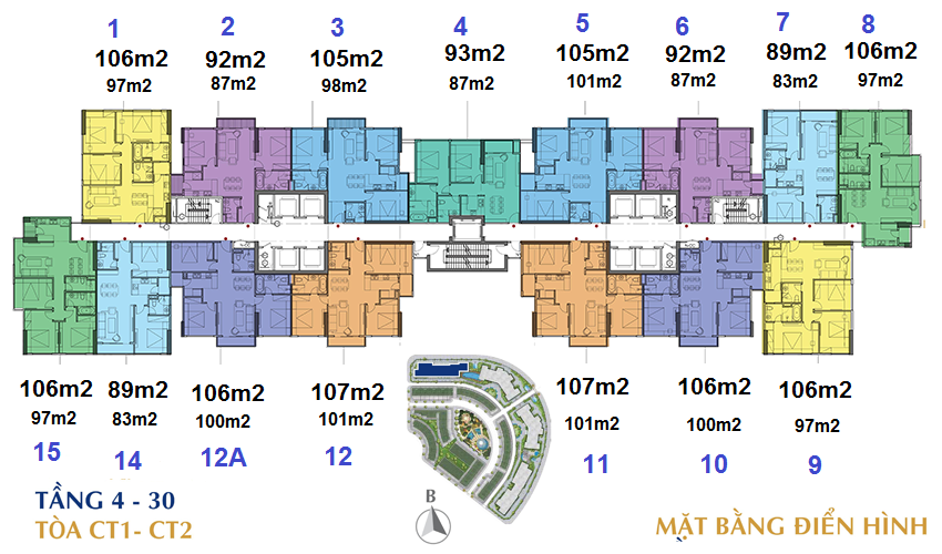 Mặt bằng Sunshine City Ciputra Tây Hồ Hà Nội