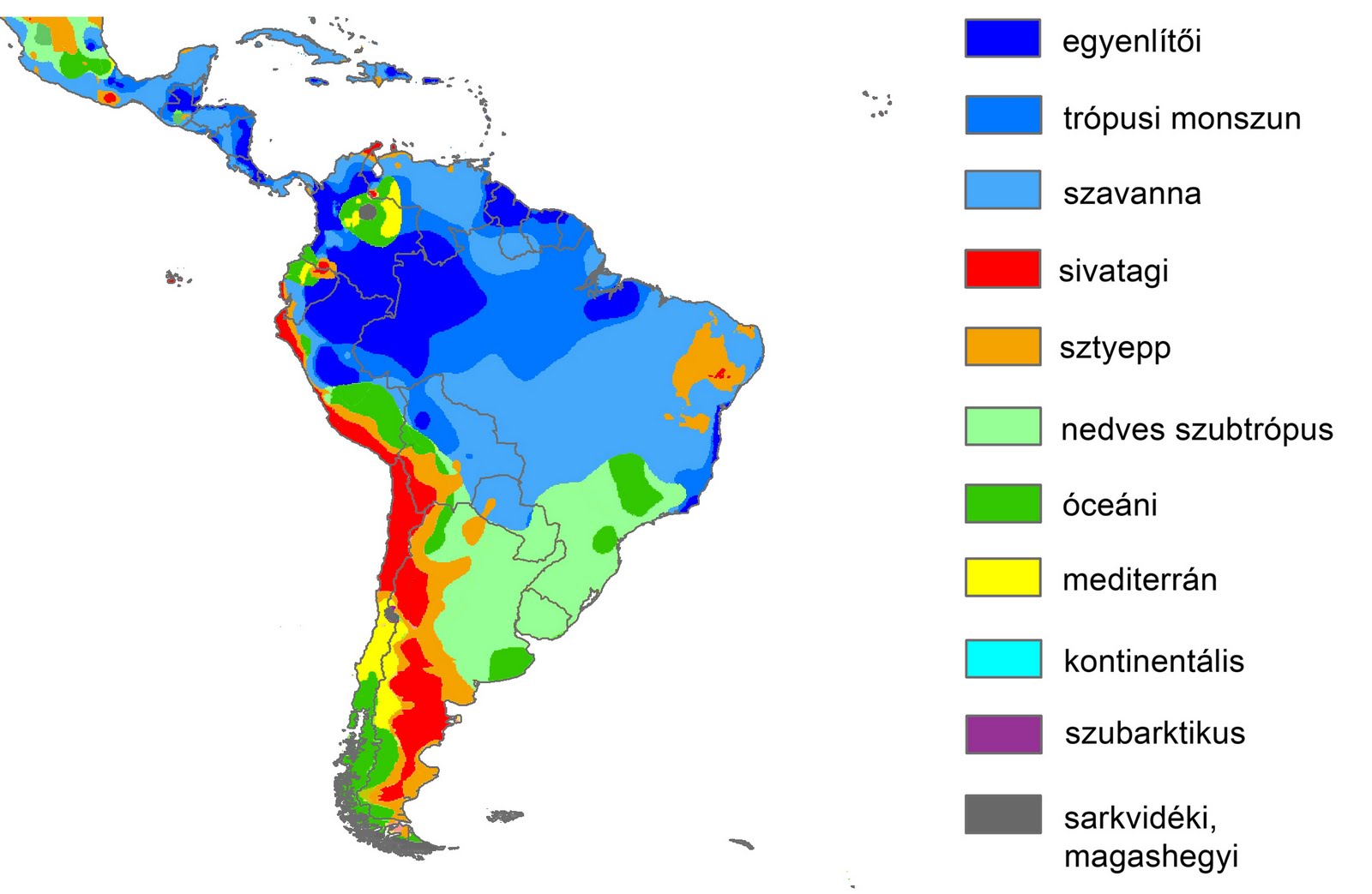 amerika éghajlati térkép habitatio_2: Dél Amerika amerika éghajlati térkép
