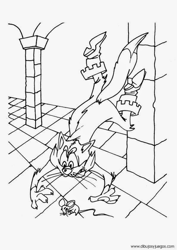 Cuentos infantiles: Dibujos para colorear del Gato con Botas. Cuento