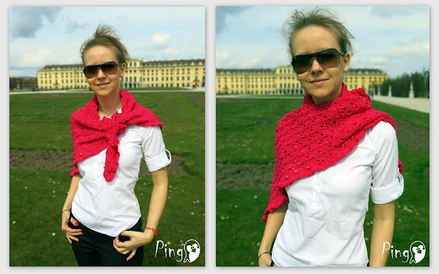 Summer shawl - crochet pattern by Pingo - The Pink Penguin