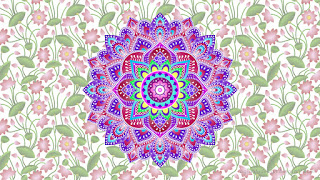 Full Color Romantic Spirit Mandala Art With Lotus Flower Seamless Pattern Decoration