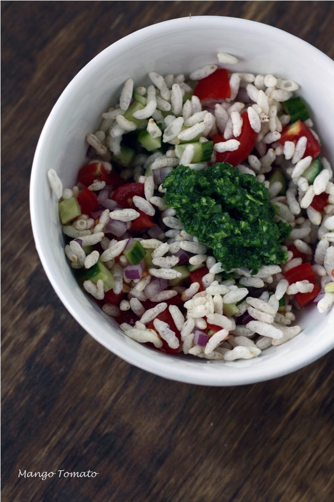 Mango & Tomato Mint & Parsley Chili Chutney & an Indian snack