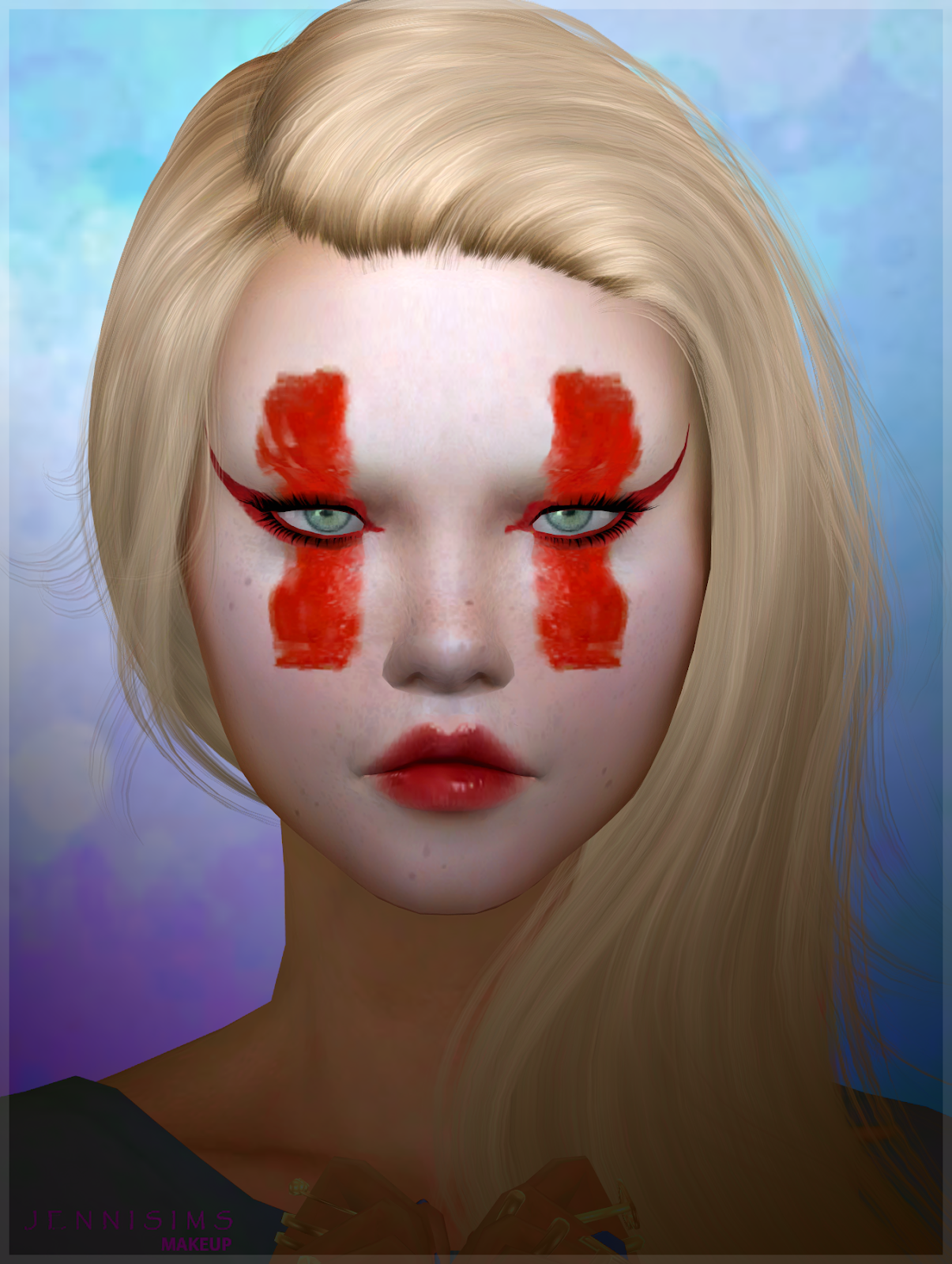 Jennisims: Downloads sims 4:Makeup EyeShadow Kabuki Red