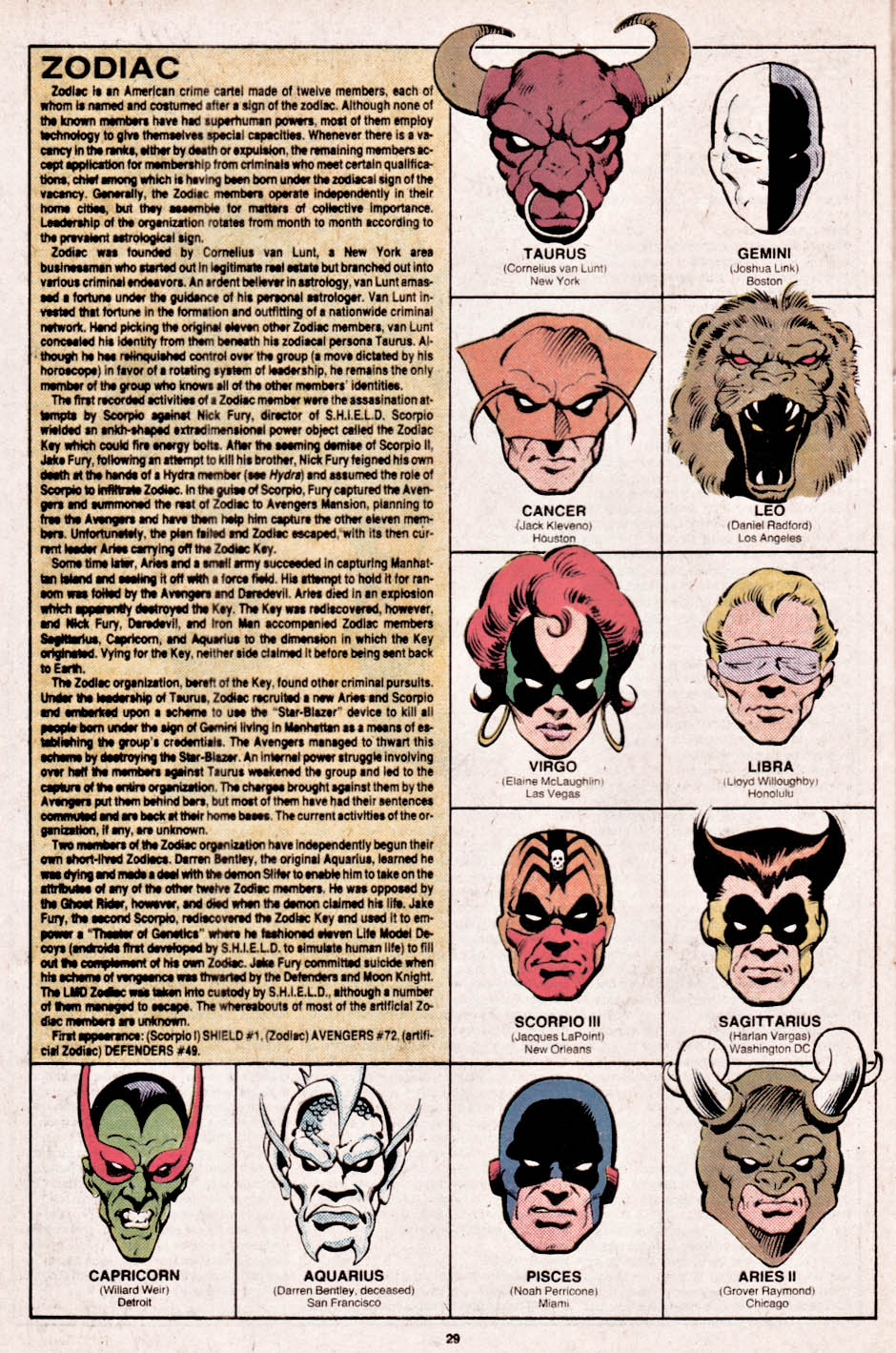Read online The Official Handbook of the Marvel Universe comic -  Issue #12 - 29
