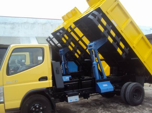 karoseri dump truk Jogjakarta-kuning biru