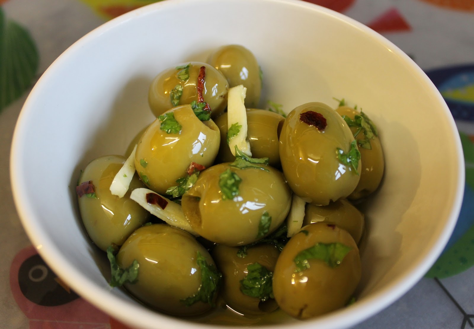 We Don't Eat Anything With A Face Marinated Olives with Garlic, Chilli
