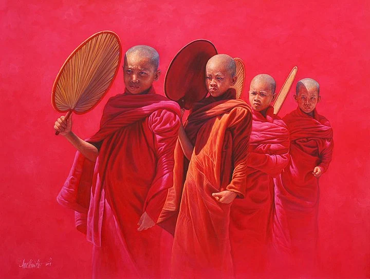 Aung Kyaw Htet 1965 | Burmese painter of monks