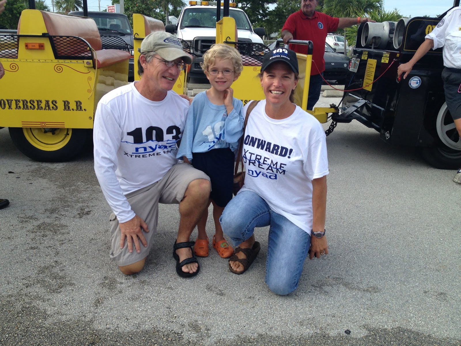 Team members and supporters gather at Key West High School before the Conch Tour Train parade. photo credit: JoAnn Murray