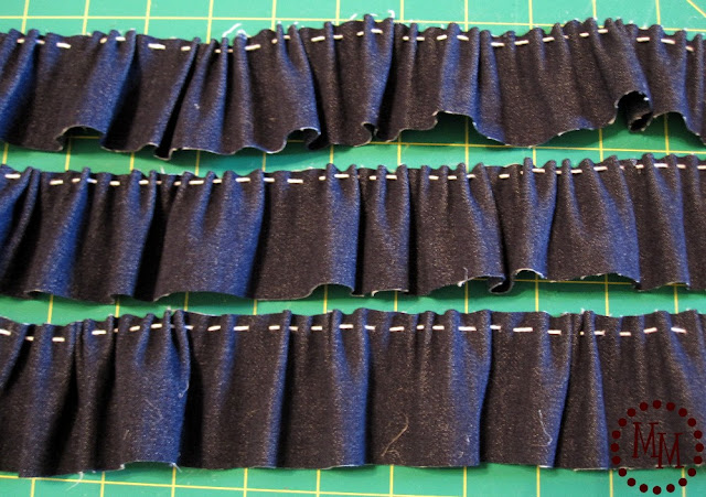 alternating fabrics for ruffles