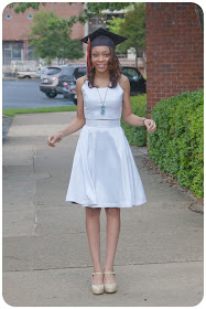 Simplicity 1099 - Made in white stretch satin for a great Graduation dress option! Erica B's DIY Style!
