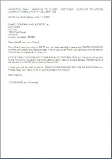 Business Party Invitation Letter Format