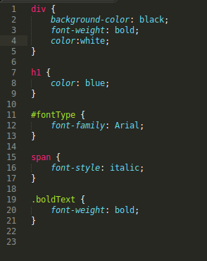 Selecting HTML elements in CSS